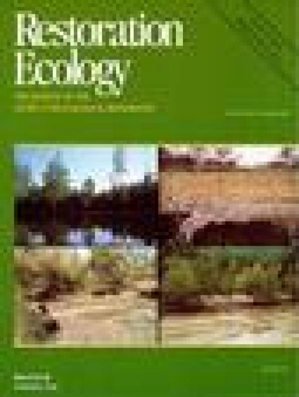 Cover of restauration ecology.